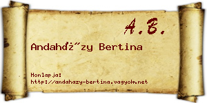 Andaházy Bertina névjegykártya
